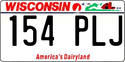 WI license plate 154PLJ