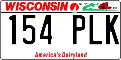 WI license plate 154PLK