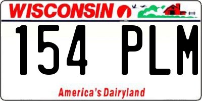 WI license plate 154PLM