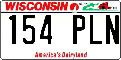 WI license plate 154PLN