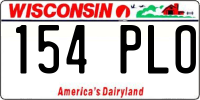 WI license plate 154PLO