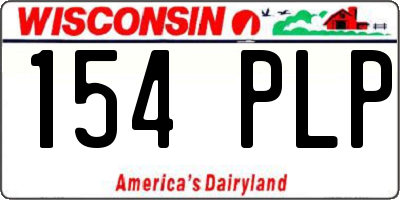 WI license plate 154PLP