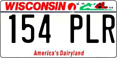 WI license plate 154PLR