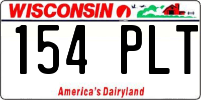 WI license plate 154PLT