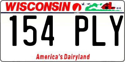WI license plate 154PLY
