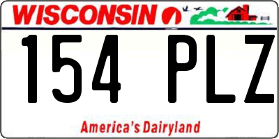WI license plate 154PLZ