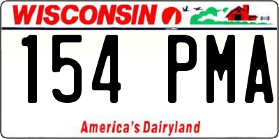 WI license plate 154PMA