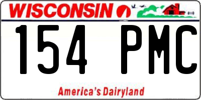 WI license plate 154PMC