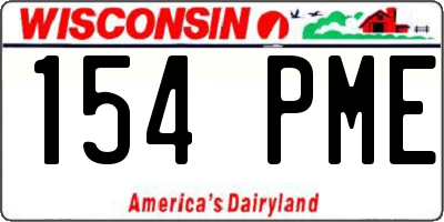 WI license plate 154PME