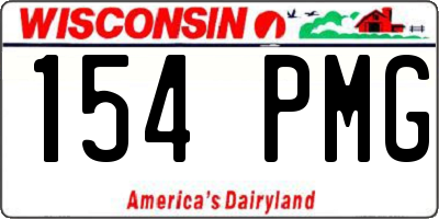 WI license plate 154PMG