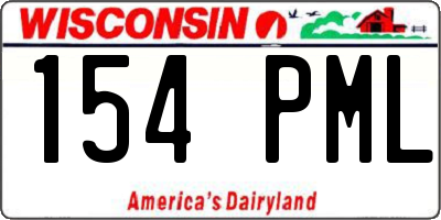 WI license plate 154PML