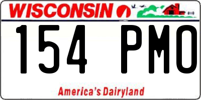 WI license plate 154PMO