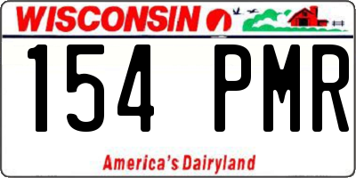 WI license plate 154PMR