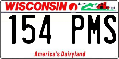 WI license plate 154PMS