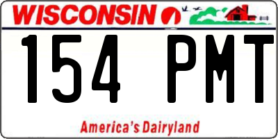 WI license plate 154PMT
