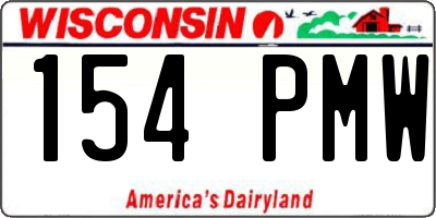 WI license plate 154PMW