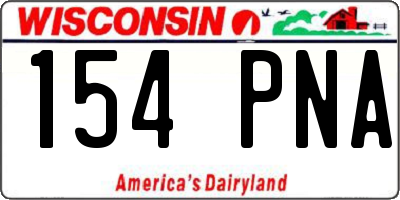 WI license plate 154PNA