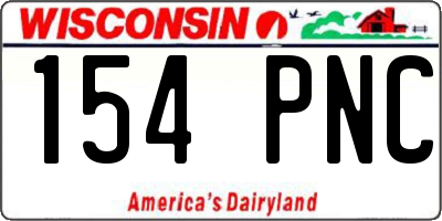 WI license plate 154PNC