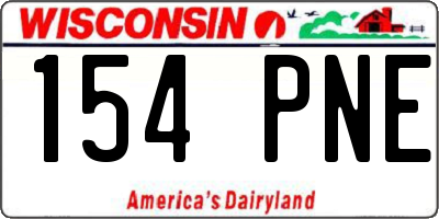 WI license plate 154PNE