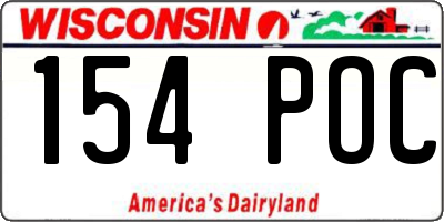 WI license plate 154POC
