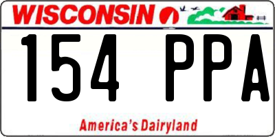 WI license plate 154PPA