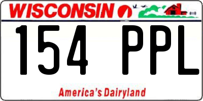 WI license plate 154PPL