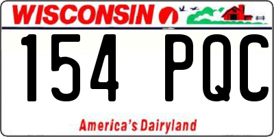 WI license plate 154PQC