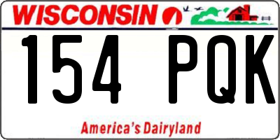 WI license plate 154PQK