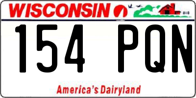 WI license plate 154PQN
