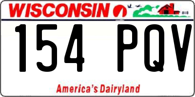 WI license plate 154PQV