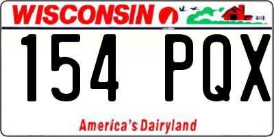 WI license plate 154PQX