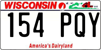 WI license plate 154PQY
