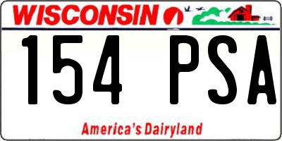 WI license plate 154PSA