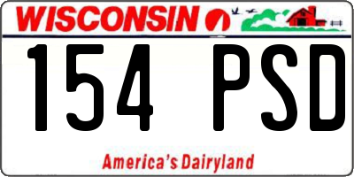 WI license plate 154PSD