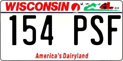 WI license plate 154PSF