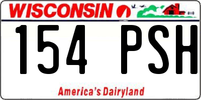 WI license plate 154PSH