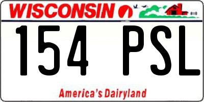 WI license plate 154PSL