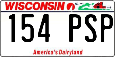WI license plate 154PSP