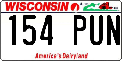 WI license plate 154PUN