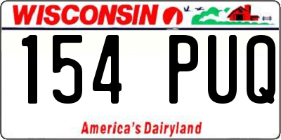 WI license plate 154PUQ