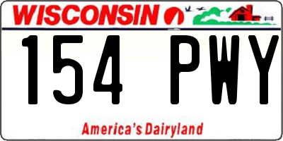 WI license plate 154PWY