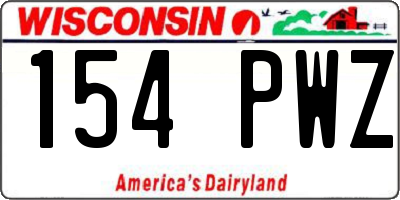 WI license plate 154PWZ