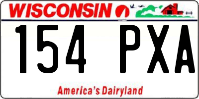 WI license plate 154PXA