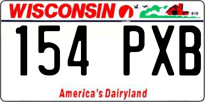 WI license plate 154PXB