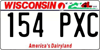 WI license plate 154PXC