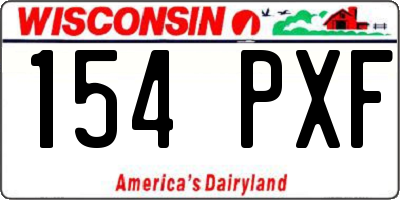 WI license plate 154PXF