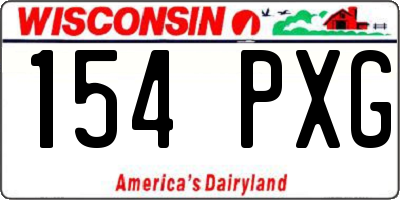 WI license plate 154PXG