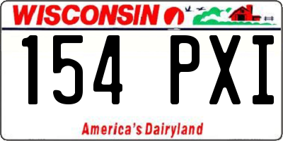 WI license plate 154PXI