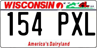 WI license plate 154PXL