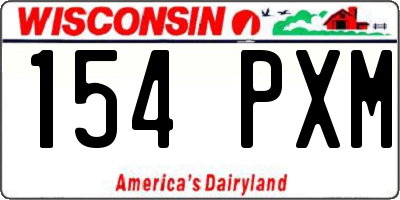 WI license plate 154PXM